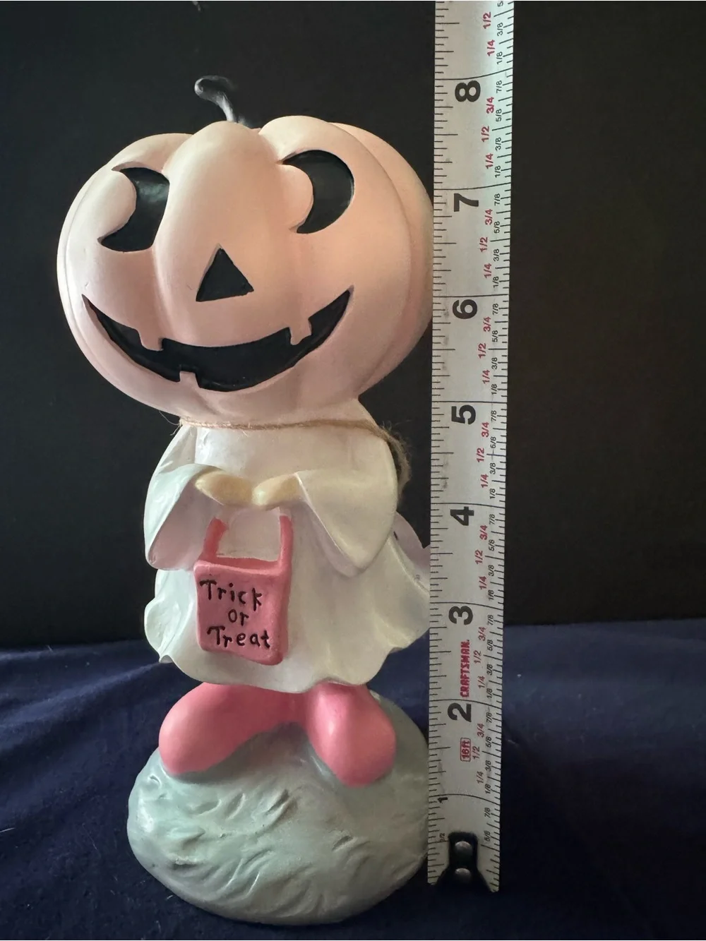 Goblin & Ghoul Pink Pumpkin Girl Trick or Treat Halloween Whimsical Resin NWT